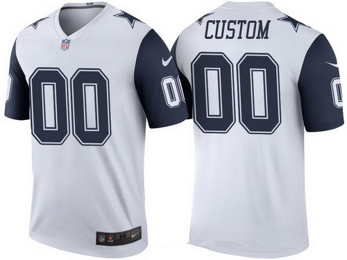 Men Dallas Cowboys White Custom Color Rush Legend NFL Nike Limited NFL Jersey->customized nfl jersey->Custom Jersey
